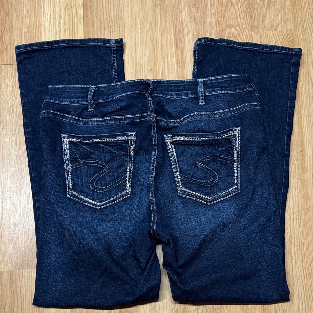 Silver Jeans size 14 14/31 Avery Slim Boot Dark Blue BootCut Women's Jeans - Picture 8 of 10